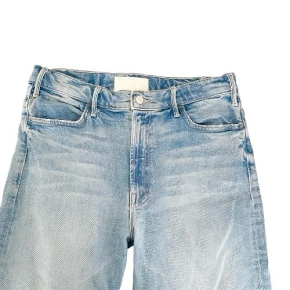 MOTHER Superior The Hustler Roller Fray Wide Leg Jeans I Confess - Picture 8 of 11